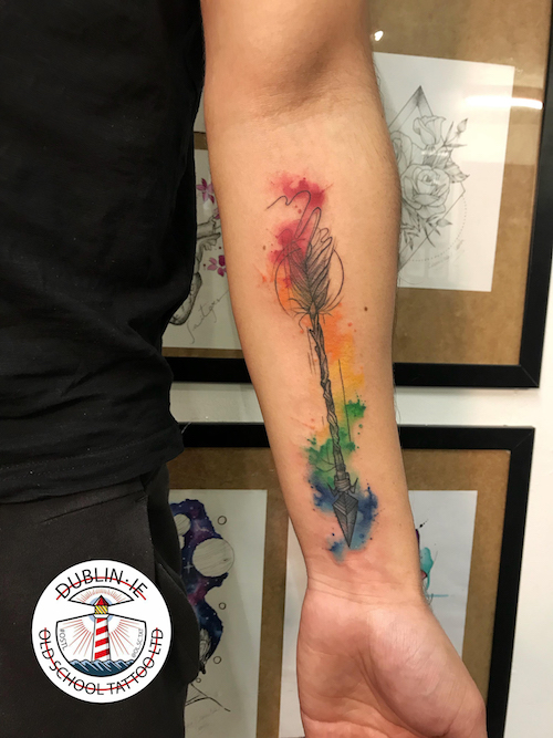 color arrow tattoo